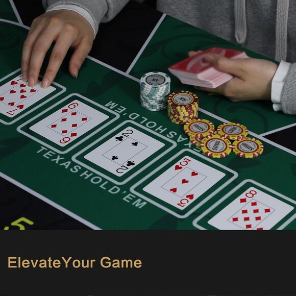 Texas Hold'Em Poker Mat Portable Rubber Poker Table Top Water Waterproof,(1 Set) - Picture 4 of 6
